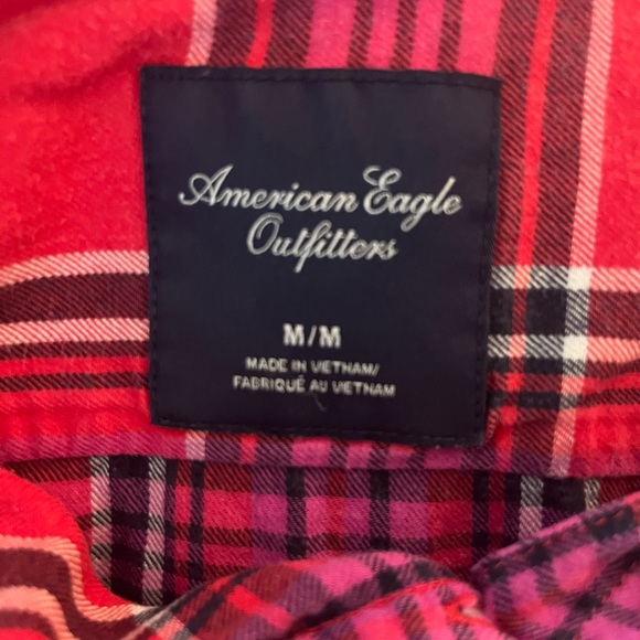 American Eagle Red and Pink Flannel - Picture 3 of 4